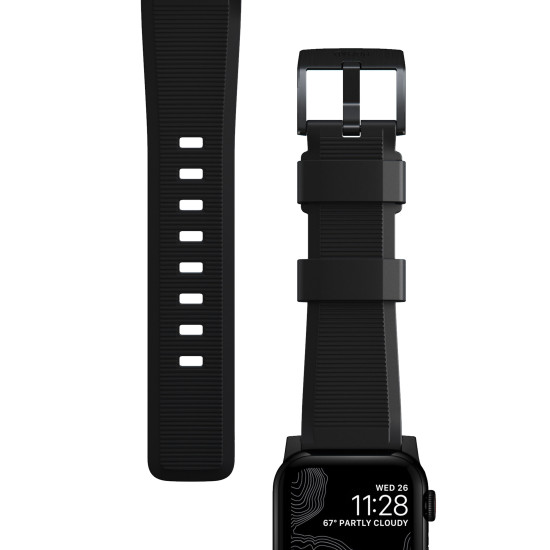 Nomad Ανθεκτικό Λουράκι Σιλικόνης Rugged Strap - Apple Watch Ultra/SE/11/10/9/8/7/6/5/4 (49/46/45/44mm) - Black (NM1A41BN00)