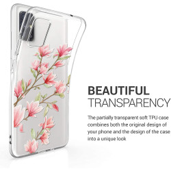 KWmobile Θήκη Σιλικόνης Samsung Galaxy M51 -  Magnolias / Light Pink / White / Transparent (53351.04)