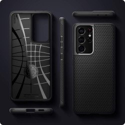 Spigen Θήκη Liquid Air Samsung Galaxy S21 Ultra 5G - Matte Black (ACS02350)
