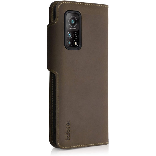 Kalibri Δερμάτινη Suede Θήκη Πορτοφόλι Xiaomi Mi 10T / Mi 10T Pro - Brown (54158.05)
