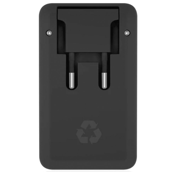 Le Cord Recycled Foldable Quick Charger - Ταχυφορτιστής Ταξιδιού με USB-A x1 / Type-C x1 - 18W - Black Lava (LC1433)