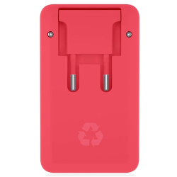 Le Cord Recycled Foldable Quick Charger - Ταχυφορτιστής Ταξιδιού με USB-A x1 / Type-C x1 - 18W - New Coral (LC1430)