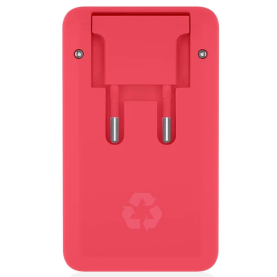 Le Cord Recycled Foldable Quick Charger - Ταχυφορτιστής Ταξιδιού με USB-A x1 / Type-C x1 - 18W - New Coral (LC1430)