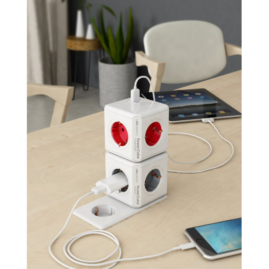 Allocacoc PowerCube Original - Πολύπριζο με 5 Υποδοχές - Grey - 2 Έτη Εγγύηση (1100GY/DEORPC)
