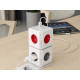 Allocacoc PowerCube Original USB A + C - Πολύπριζο Με 4 Υποδοχές & 1x USB-A / 1x Type-C - Grey - 2 Έτη Εγγύηση (10432/DEOUAC)