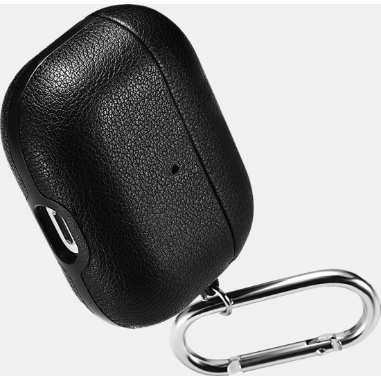 iCarer Microfiber Slim PU Leather Θήκη για Apple AirPods Pro 1st Gen - Black (IAP053-BK)