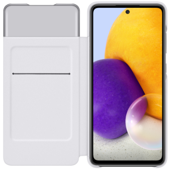 Official Samsung S View Wallet Cover - Θήκη Flip με Ενεργό Πορτάκι - Samsung Galaxy A72 - White (EF-EA725PWEGEE)
