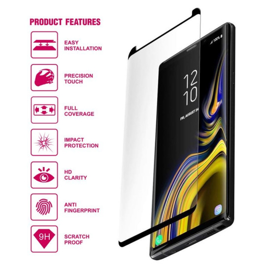 Crong Edge Glass Full Glue - Fullface Tempered Glass Αντιχαρακτικό Γυαλί Οθόνης Huawei Mate 20 - Black (CRG-GLEDGE-HM20)