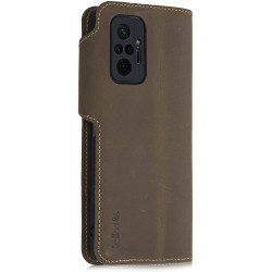 Kalibri Δερμάτινη Suede Θήκη Πορτοφόλι Xiaomi Redmi Note 10 Pro - Brown (54558.05)