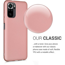 KWmobile Θήκη Σιλικόνης Xiaomi Redmi Note 10 / Note 10S - Metallic Rose Gold (54542.31)