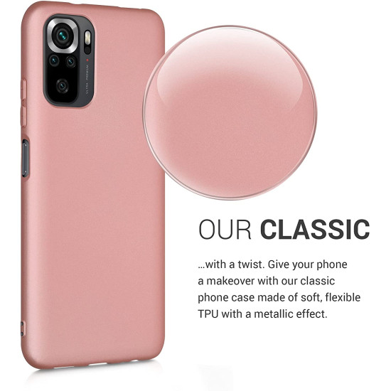 KWmobile Θήκη Σιλικόνης Xiaomi Redmi Note 10 / Note 10S - Metallic Rose Gold (54542.31)