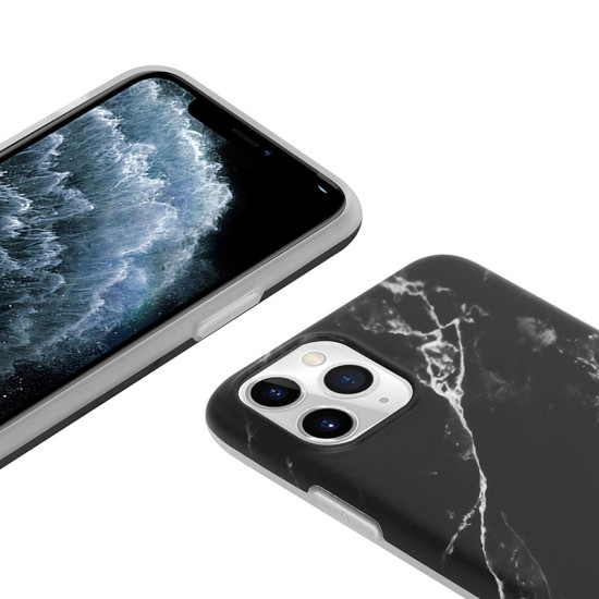 Crong Marble Θήκη Σιλικόνης Apple iPhone 11 Pro - Black (CRG-MRB-IP11P-BLK)