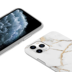 Crong Marble Θήκη Σιλικόνης Apple iPhone 11 Pro - White (CRG-MRB-IP11P-WHI)