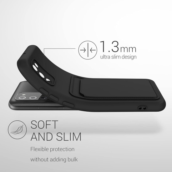 KWmobile Θήκη Σιλικόνης με Υποδοχή για Κάρτα - Samsung Galaxy A02s - Black (55085.01)