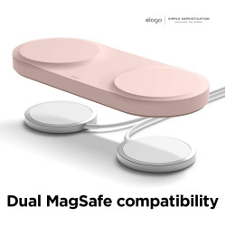 Elago MagSafe Charging Hub Duo - Βάση Σιλικόνης για τον Ασύρματο Φορτιστή MagSafe - Sand Pink (EMSHUB-DUO-SPK)