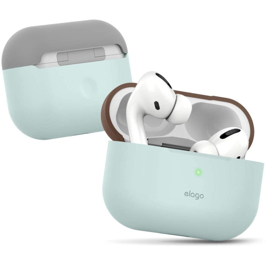 Elago AirPods Pro DUO Case - Θήκη Με Διπλό Καπάκι AirPods Pro 1st Gen - Dark Brown / Mint / Gray (EAPPDO-MT-DBRMGY)