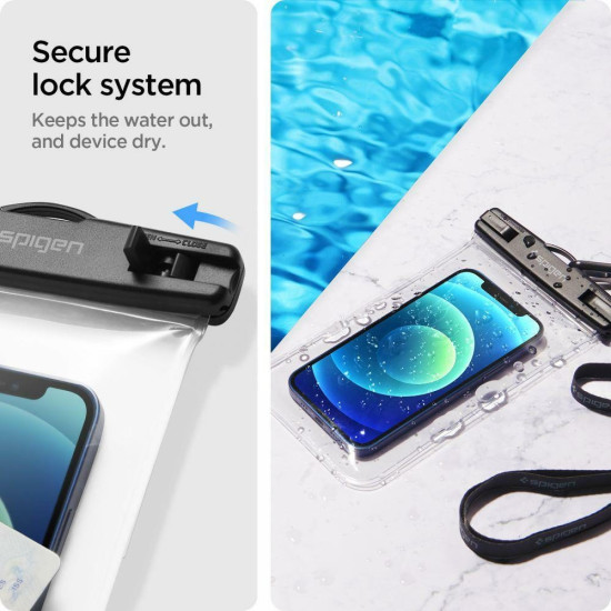 Spigen A601 Universal Waterproof - Αδιάβροχη Θήκη για Κινητά έως 6.8'' - IPX8 - Crystal Clear - 2 Τεμάχια (AMP03098)