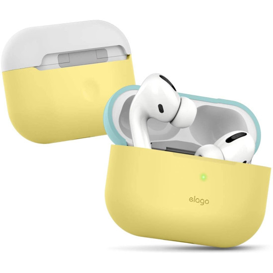 Elago AirPods Pro DUO Case - Θήκη Με Διπλό Καπάκι AirPods Pro 1st Gen - Yellow / Coral Blue / Nightglow Blue (EAPPDO-CYE-CBLLU)