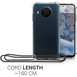 KWmobile Διάφανη Θήκη Σιλικόνης με Λουράκι Λαιμού Nokia X20 / X10 - Transparent (55597.03)