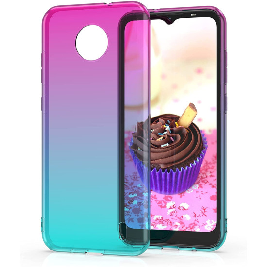 KWmobile Θήκη Σιλικόνης Nokia C20 / C10 - Bicolor / Dark Pink / Blue / Transparent (54862.01)