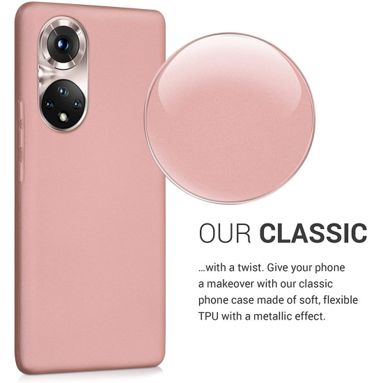 KWmobile Θήκη Σιλικόνης Honor 50 Pro - Metallic Rose Gold (55786.31)