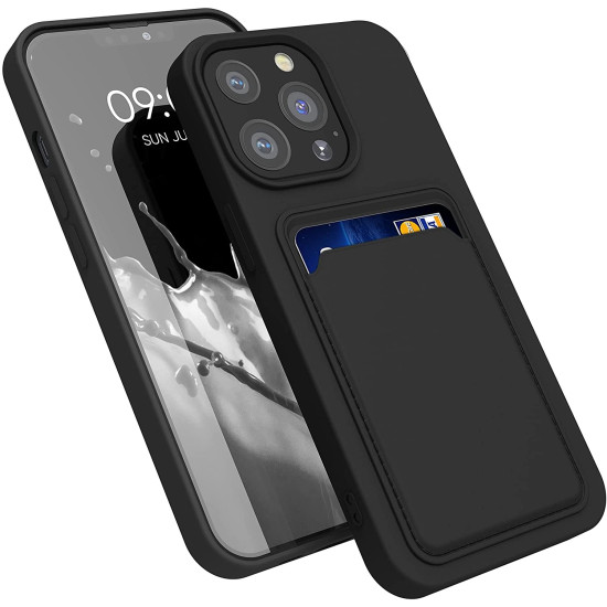 KWmobile Θήκη Σιλικόνης με Υποδοχή για Κάρτα - Apple iPhone 13 Pro - Black (55969.01)