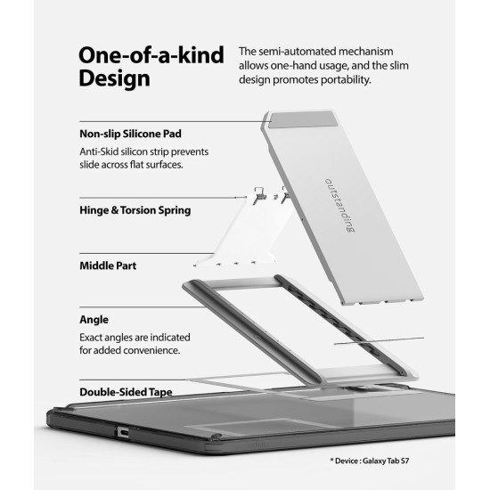 Ringke Fusion Combo Outstanding - Θήκη Samsung Galaxy Tab S8 / S7 11" - Smoke Black / Light Gray (8809818840608)