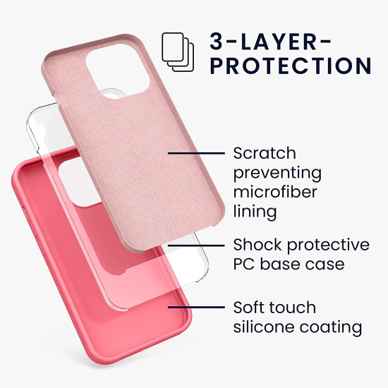 KWmobile Θήκη Σιλικόνης Apple iPhone 13 Pro - Soft Flexible Rubber Cover - Neon Coral (55880.103)
