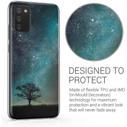KWmobile Θήκη Σιλικόνης IMD Design - Samsung Galaxy A02s - Cosmic Nature / Blue / Grey / Black (56029.01)