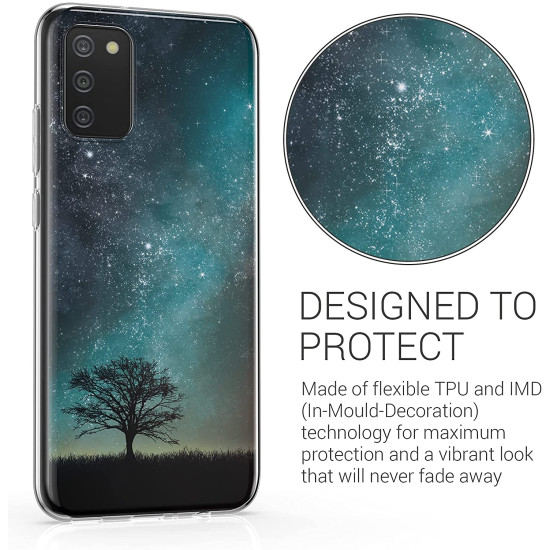 KWmobile Θήκη Σιλικόνης IMD Design - Samsung Galaxy A02s - Cosmic Nature / Blue / Grey / Black (56029.01)