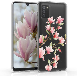 KWmobile Θήκη Σιλικόνης Samsung Galaxy A02s - Magnolias / Pink / White / Transparent (54046.02)