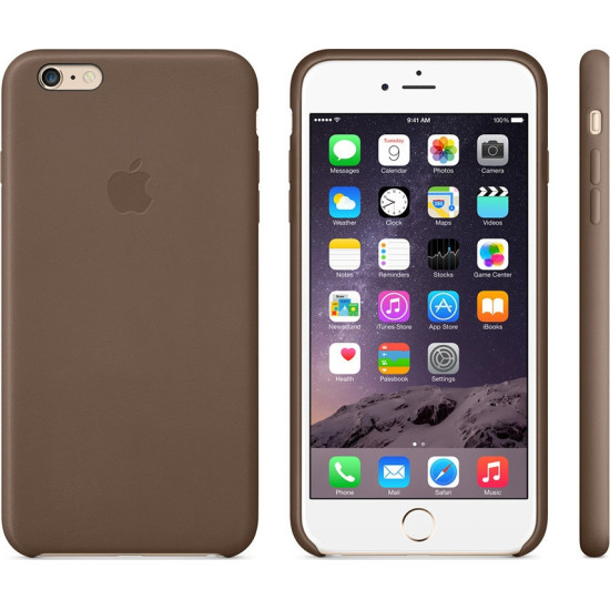 Official Apple Leather Case - Δερμάτινη Θήκη Apple iPhone 6S Plus / 6 Plus - Olive Brown (MGQR2ZM/A)