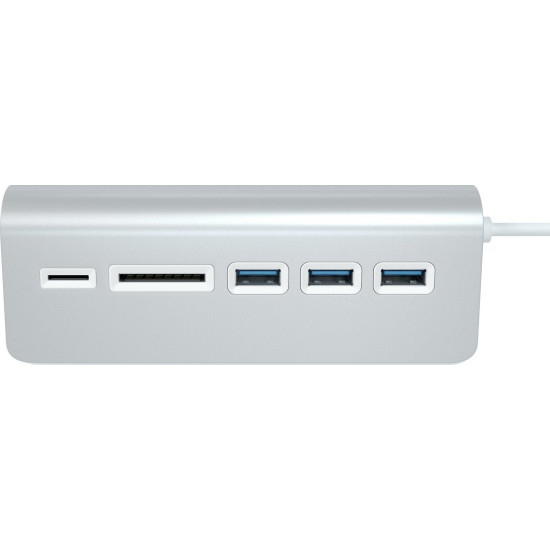 Satechi Αντάπτορας USB-A 3.0 Combo Hub - Με 3 x USB-A / 1 x SD & Micro SD - Silver (ST-3HCRS)