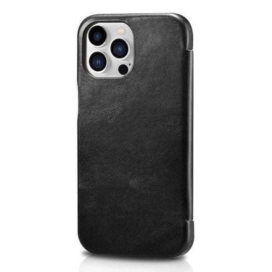 iCarer Vintage Series Side-Open Δερμάτινη Θήκη Apple iPhone 13 Pro Max - Black (RIX1308-BK)