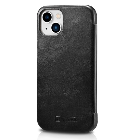 iCarer Vintage Series Curved Edge - Δερμάτινη Θήκη Apple iPhone 13 mini - Black (RIX1301-BK)