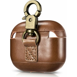 iCarer Vintage Δερμάτινη Θήκη με Γάντζο για Apple AirPods 3rd Gen - Brown (IAP057-BN)