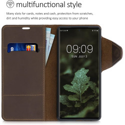 Kalibri Δερμάτινη Suede Θήκη Πορτοφόλι Google Pixel 6 - Brown (55823.05)