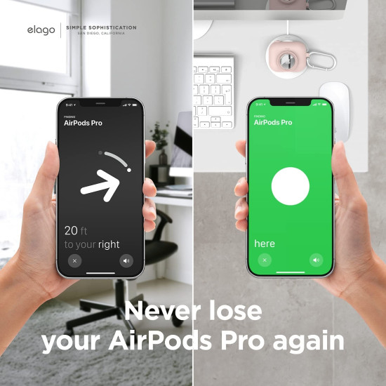 Elago Snap Shot Case - Θήκη Σιλικόνης για AirPods Pro 1st Gen και AirTag 2 / 1 - Sand Pink (EAPPAT1-SPK)
