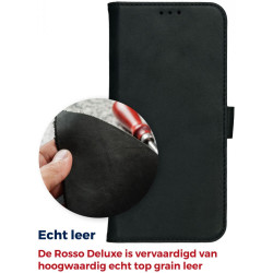 Rosso Deluxe Δερμάτινη Θήκη Πορτοφόλι Apple iPhone 11 - Black (8719246206078)