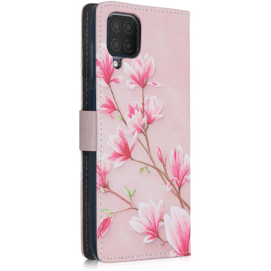 KWmobile Θήκη - Πορτοφόλι Samsung Galaxy M12 - Magnolias Pink / White / Dusty Pink (55910.02)