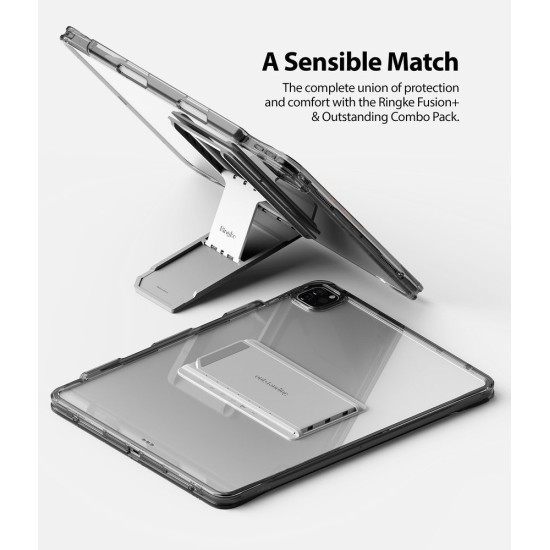 Ringke Fusion Combo Outstanding - Θήκη Apple iPad Pro 12.9'' 2022 / 2021 - Smoke Black / Light Gray (8809818840684)