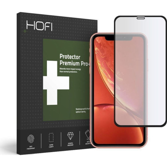 Hofi Premium Pro+ Hybrid Glass - Fullface Αντιχαρακτικό Υβριδικό Προστατευτικό Γυαλί Οθόνης - Apple iPhone 11 - Black (5906735414608)