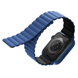 Uniq Revix Μαγνητικό Λουράκι Premium Σιλικόνης Apple Watch SE/11/10/9/8/7/6/5/4 (42/41/40mm) - Blue / Black (UNIQ-41MM-REVBLUBLK)