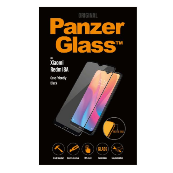 PanzerGlass Tempered Glass Case Friendly - Fullface Αντιχαρακτικό Γυαλί Οθόνης - Xiaomi Redmi 8A - Black (5711724080180)