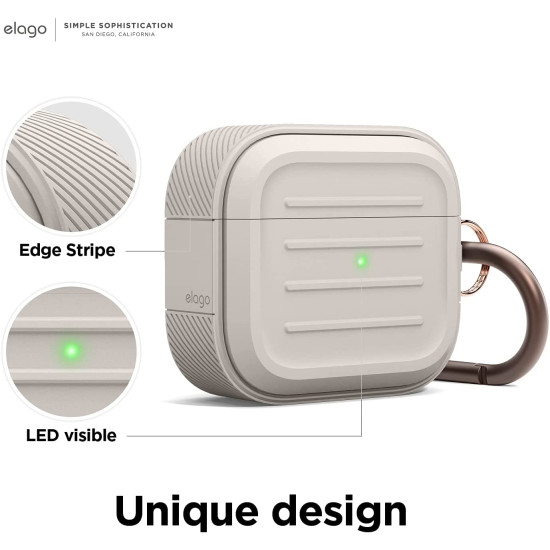 Elago Armor Hang Case - Θήκη Σιλικόνης για AirPods 3rd Gen - Stone (EAP3AM-ST)
