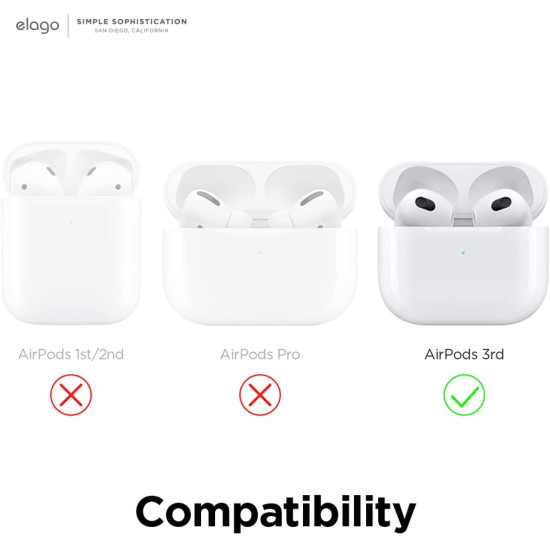 Elago AirPods Retro AW5 Hang Case - Ρετρό Θήκη Σιλικόνης για AirPods 3rd Gen - Light Gray (EAP3AW5-LGY)