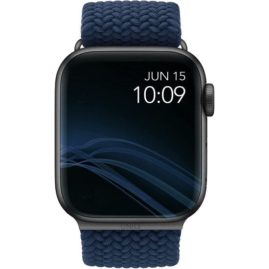 Uniq Aspen Braided Band - Premium Πλεκτό Λουράκι Apple Watch Ultra/SE/11/10/9/8/7/6/5/4 (49/46/45/44mm) - Oxford Blue (UNIQ-44MM-ASPOBLU)