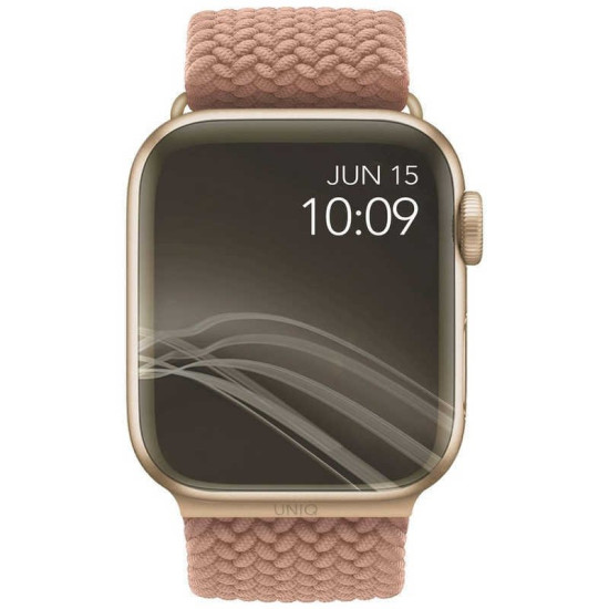 Uniq Aspen Braided Band - Premium Πλεκτό Λουράκι Apple Watch Ultra/SE/11/10/9/8/7/6/5/4 (49/46/45/44mm) - Pink (UNIQ-44MM-ASPPNK)