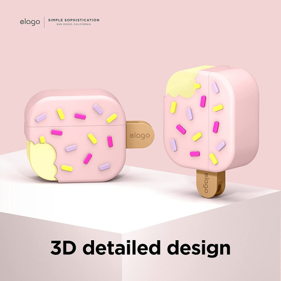 Elago AirPods Ice Cream Case - Θήκη Σιλικόνης για AirPods 3rd Gen - Lovely Pink (EAP3-ICE-LPK)