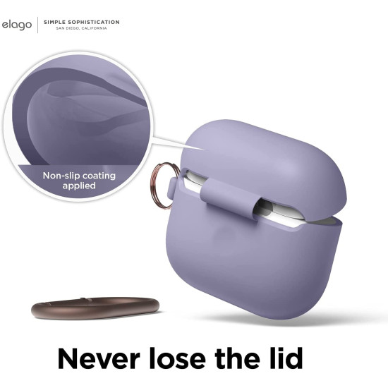 Elago Hang Case - Θήκη Σιλικόνης για AirPods 3rd Gen - Lavanda Gray (EAP3HG-HANG-LVG)